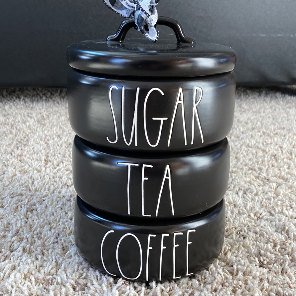 Rae Dunn Stackable Ceramic Coffee Tea Sugar Canister Set